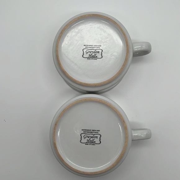 Graydon Hall Cozy Ceramic Soup Bowls with Handles Dark Green & White (Set of 2) - Picture 8 of 11